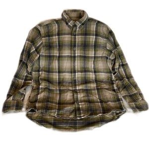Cabela’s Flannel Men’s Green & Grey Striped Size Medium